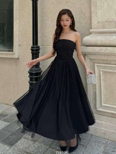 BBStore đen xoè corset kèm dây nịch M