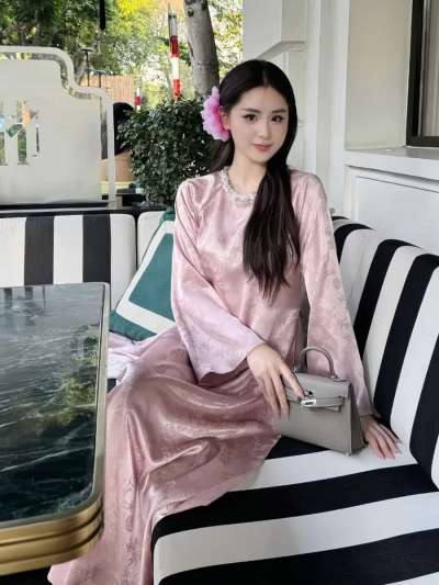 Áo dài hồng Myan Tâm Giao S